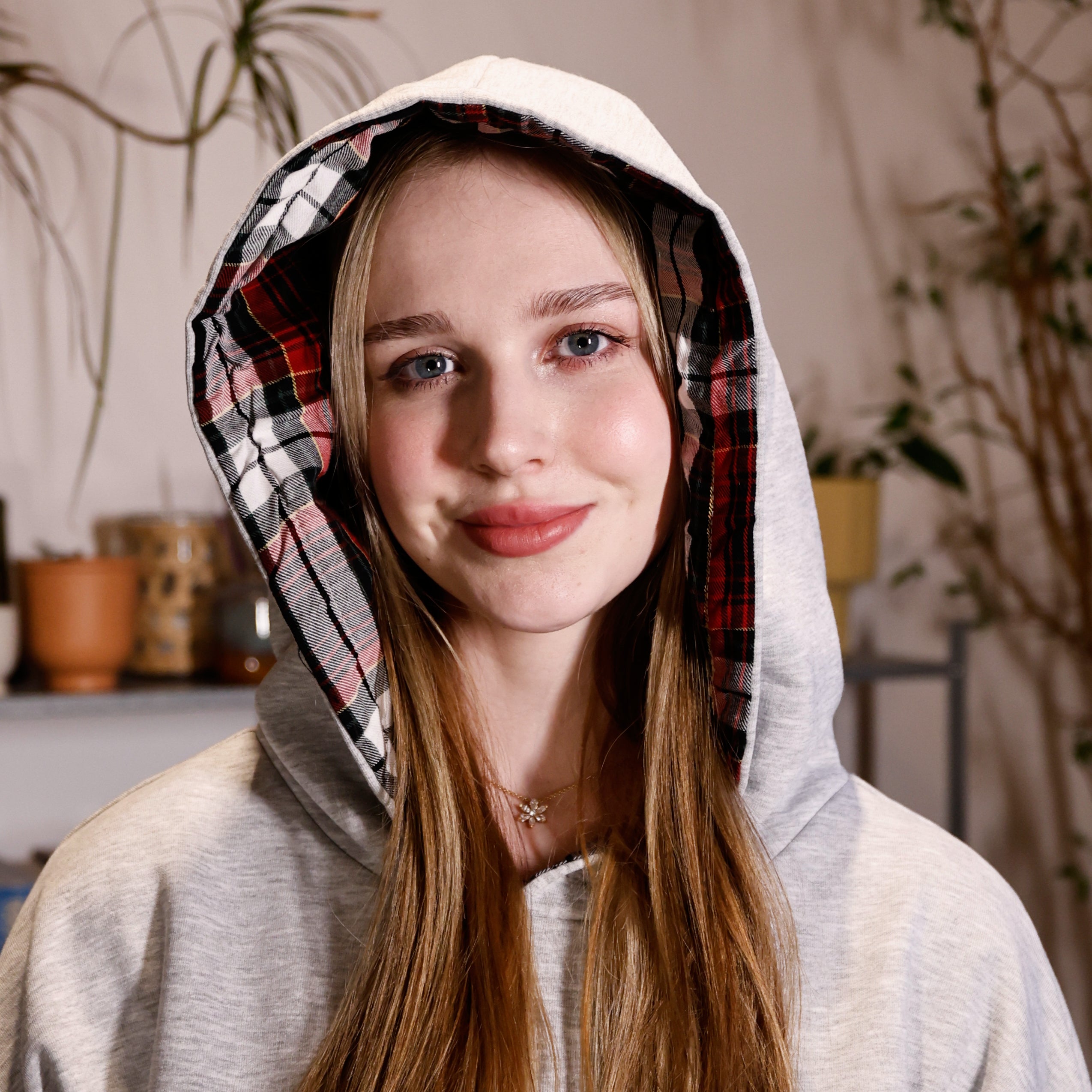 REVERSIBLE FLANNEL HOODIE (red)