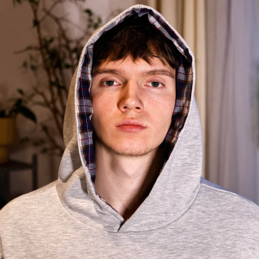 REVERSIBLE FLANNEL HOODIE (blue)