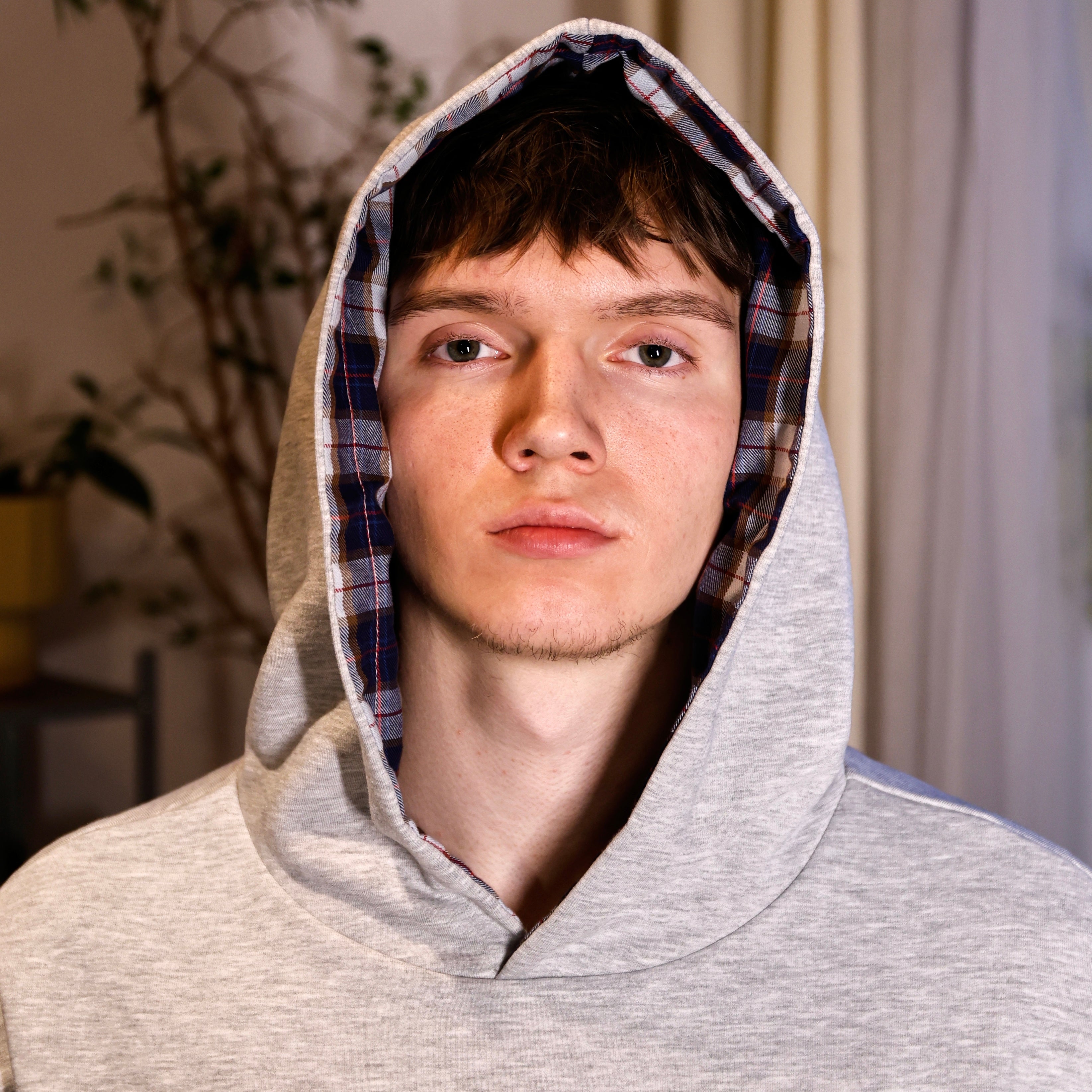 REVERSIBLE FLANNEL HOODIE (blue)