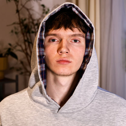 REVERSIBLE FLANNEL HOODIE (blue)