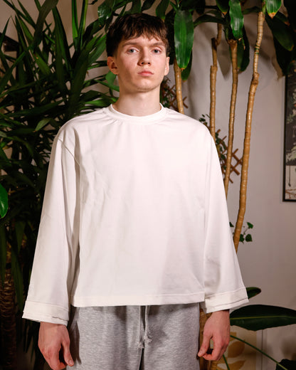 DOUBLE SLEEVE BOXY LONGSLEEVE (white)